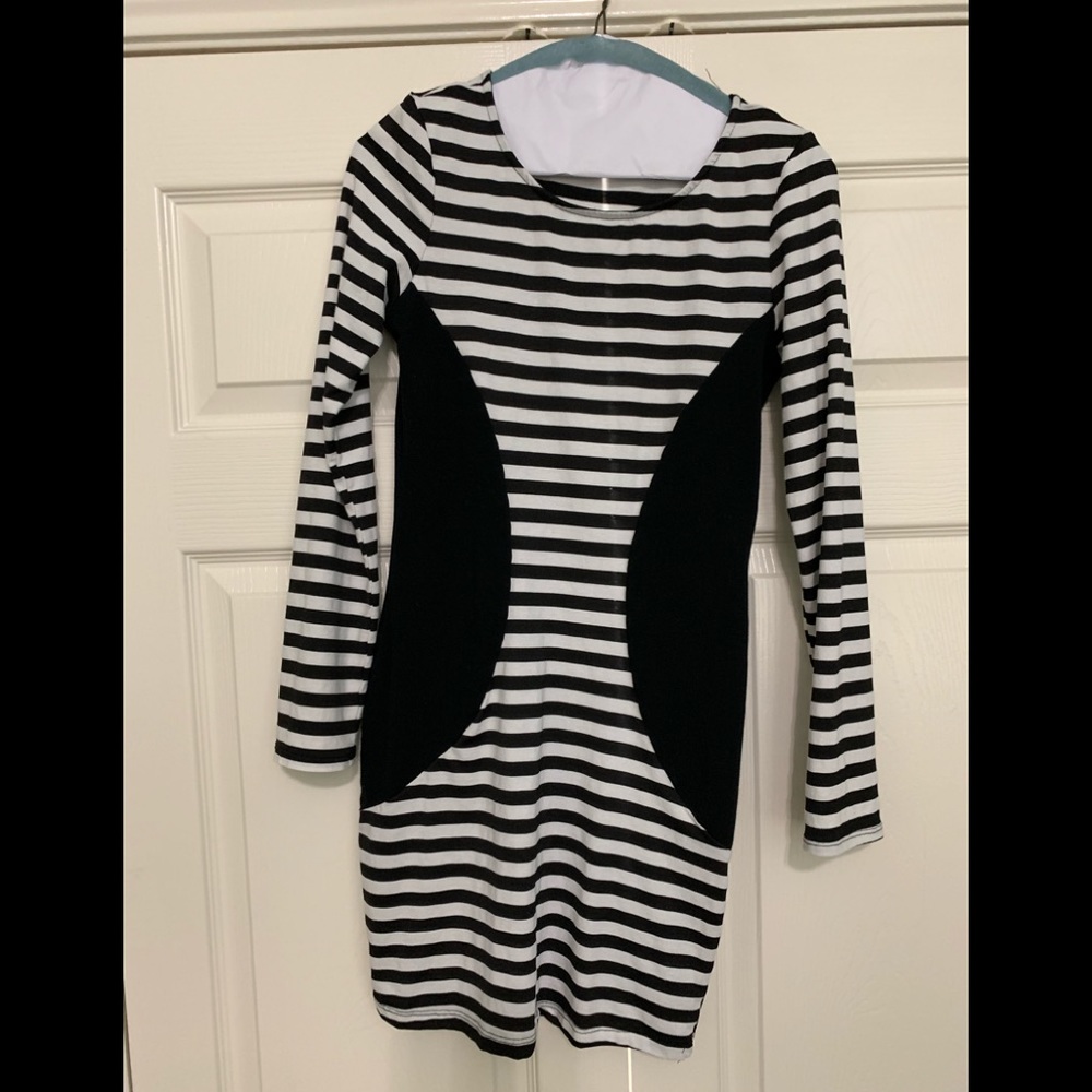 Black and white party dress